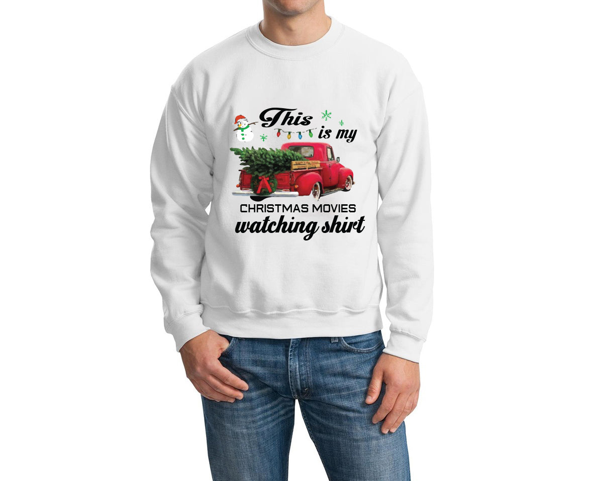 This is My Christmas Movie Watching Sweatshirt Long Sleeve Christmas Graphic shirt Tee Shirts Top